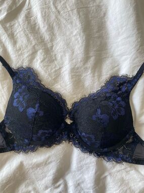 La SENZA Black and Blue Push-up Bra